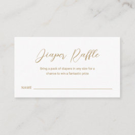 金ゴールドモダンおむつラッフルシンプルベビーシャワー エンクロージャーカード