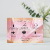 金ゴールドモダンとピンクのグリッターキャンドル気に サンキューカード (スタンド正面)