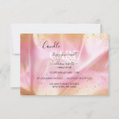 金ゴールドモダンとピンクのグリッターキャンドル気に サンキューカード (裏面)