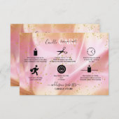 金ゴールドモダンとピンクのグリッターキャンドル気に サンキューカード (正面/裏面)