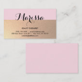 金ゴールドモダンとピンクの美しいコンサルタント 名刺 (正面/裏面)