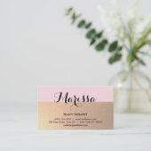 金ゴールドモダンとピンクの美しいコンサルタント 名刺 (スタンド正面)