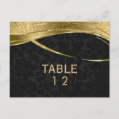 金ゴールドモダンとブラックダマスク ポストカード (正面)