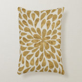 金ゴールドモダンとベージュの涙の滴 アクセントクッション (正面(垂直))