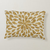 金ゴールドモダンとベージュの涙の滴 アクセントクッション (裏面)