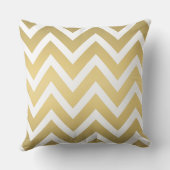 金ゴールドモダンとホワイトシェブロンストライプの クッション (裏面)