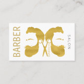 金ゴールドモダンとホワイト理容師ショップ次アポイントメント 名刺 (正面)