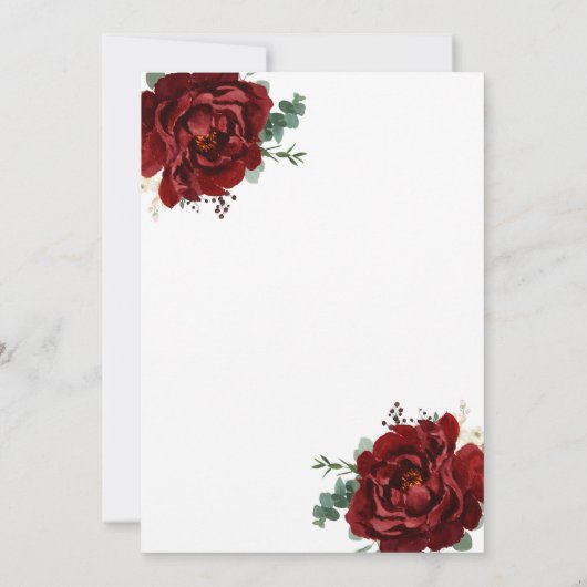 金ゴールドモダンとメルロの幾何学的な結婚式の招待 招待状 (裏面)