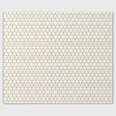 金ゴールドモダンと白い幾何学模様 ラッピングペーパー (フラット)