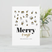金ゴールドモダンと白と明メリーるいクリスマス シーズンカード (スタンド正面)