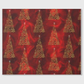 金ゴールドモダンと赤のクリスマス ラッピングペーパー (フラット)