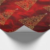 金ゴールドモダンと赤のクリスマス ラッピングペーパー (コーナー)