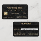 金ゴールドモダンと黒の大理石クレジットカード 名刺 (正面/裏面)