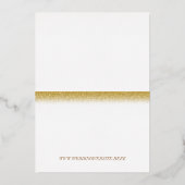 金ゴールドモダンのみ愛し、日付を保存 箔招待状 (裏面)