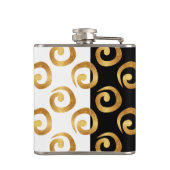 金ゴールドモダンのカールのパターン(白黒) フラスク (裏面)