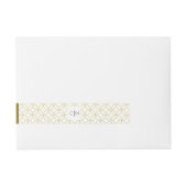 金ゴールドモダンの回り結婚込みラベル ラップアラウンド宛名ラベル (正面)