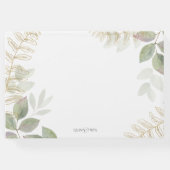 金ゴールドモダンの緑結婚色 ゲストブック (裏面)