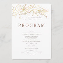 金ゴールドモダンの葉+ミニマル結婚リスト