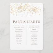 金ゴールドモダンの葉+ミニマル結婚リスト プログラム (裏面)