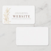 金ゴールドモダンの葉+ミニマ結婚リスト エンクロージャーカード (正面/裏面)