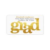 金ゴールドモダンはっきりしたタイポグラフィ住所 ラベル (正面)