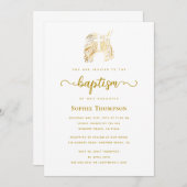 金ゴールドモダンは白十字宗教バプテスマを行う 招待状 (正面/裏面)