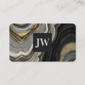 金ゴールドモダンアガートストーンモノグラムプロフェッショナル 名刺 (正面)