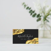 金ゴールドモダンアゲエレガントートラグジュアリー名刺 名刺 (スタンド正面)