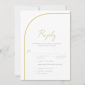 金ゴールドモダンアーチカリフ結婚ィックの食事RSVP (正面)