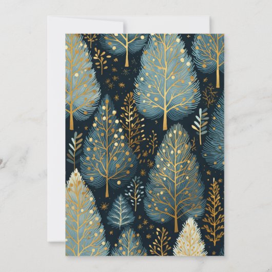 金ゴールドモダンアーチホリデーフォレストクリスマスパーティー 招待状 (裏面)