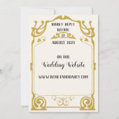 金ゴールドモダンアールヌーボースタイル結婚式招待状 招待状 (裏面)