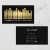 金ゴールドモダンイコライザDJ、ミュージシャン、ソーシャルメディア 名刺 (正面/裏面)