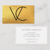 金ゴールドモダンイニシャル 名刺 (正面/裏面)