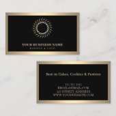 金ゴールドモダンウィスクフォークベーカリー 名刺 (正面/裏面)