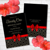 金ゴールドモダンエジプト幾何学赤弓21歳の誕生日 招待状