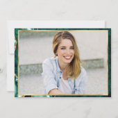 金ゴールドモダンエメラルドグリーン大理石卒業パーティー 招待状 (裏面)