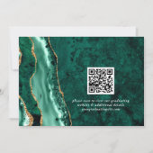 金ゴールドモダンエメラルドグリーン大理石卒業パーティー 招待状 (裏面)