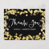 金ゴールドモダンエレガントな結婚式ありがとうポストカード ポストカード (正面)