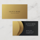金ゴールドモダンエレガントプロフェッショナルミニマル 名刺 (正面/裏面)