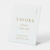 金ゴールドモダンエレガントモノグラム結婚の好意 台座サイン (正面)