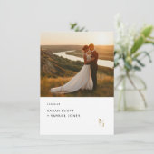 金ゴールドモダンエレガント写真バジェット結婚ズ 招待状 (スタンド正面)