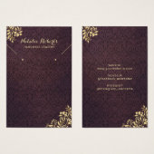 金ゴールドモダンオーナメントパープルダマスイヤリングディスプレイ (正面&裏面)