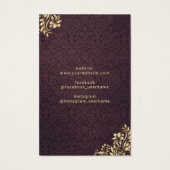 金ゴールドモダンオーナメントパープルダマスイヤリングディスプレイ (裏面)