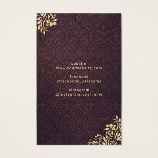 金ゴールドモダンオーナメントパープルダマスイヤリングディスプレイ (裏面)