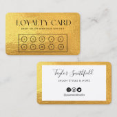 金ゴールドモダンカスタムロイヤリティカード 名刺 (正面/裏面)