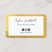 金ゴールドモダンカスタムロイヤリティカード 名刺 (裏面)