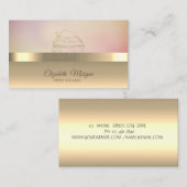 金ゴールドモダンカップケーキストロベリーベーカリー 名刺 (正面/裏面)