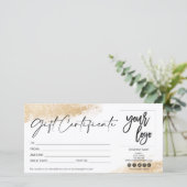 金ゴールドモダンギフトカード証明書の追加ロゴ (スタンド正面)
