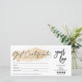 金ゴールドモダンギフトカード証明書の追加ロゴ (スタンド正面)
