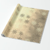 金ゴールドモダンクリスマスの雪片パターン ラッピングペーパー (アンロールド)